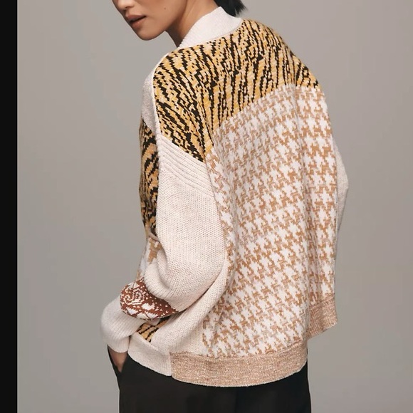 Anthropologie Pilcro Mash-Up Tiger Cardigan Sweater, 2X - Picture 4 of 14